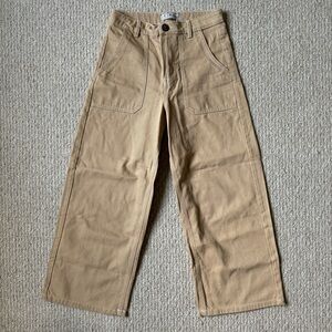 Wide leg high waisted khaki pants